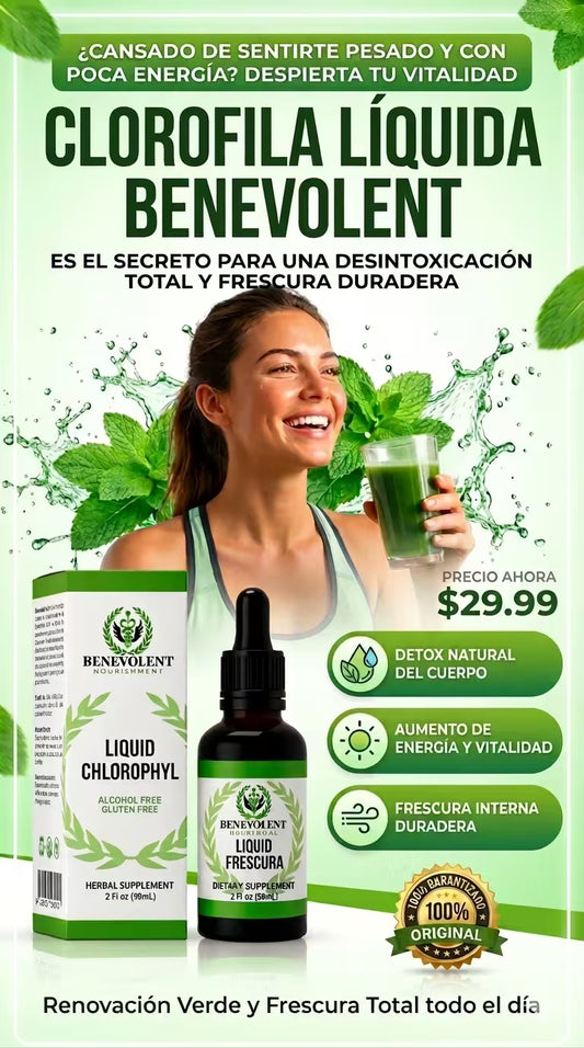 Clorofila Líquida Premium: Siéntete Más Ligero, Reduce la Hinchazón y Apoya tu Bienestar Diario